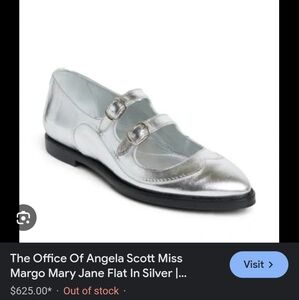 Silver Mary Jane Flats, Miss Margo Mary Jane